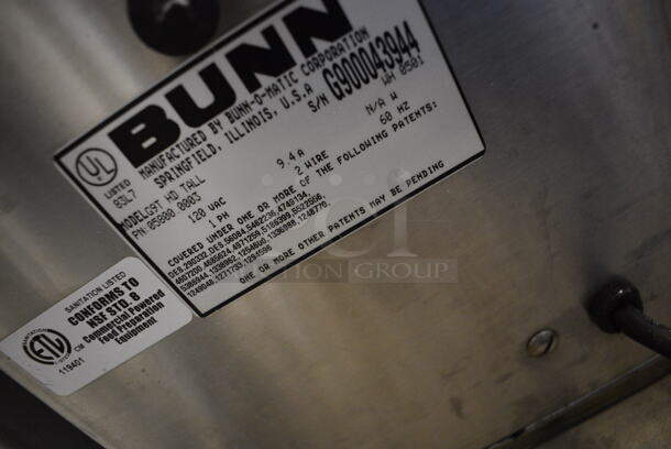 NICE! Bunn Model G9T HD TALL Stainless Steel Commercial Countertop Coffee Bean Grinder. 120 Volts, 1 Phase. 8x18x26. Tested and Working! - Image 5 of 5
