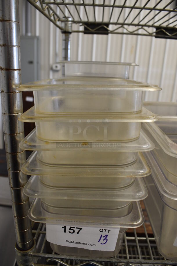 13 Clear Poly 1/6 Size Drop In Bins. 1/6x4. 13 Times Your Bid!