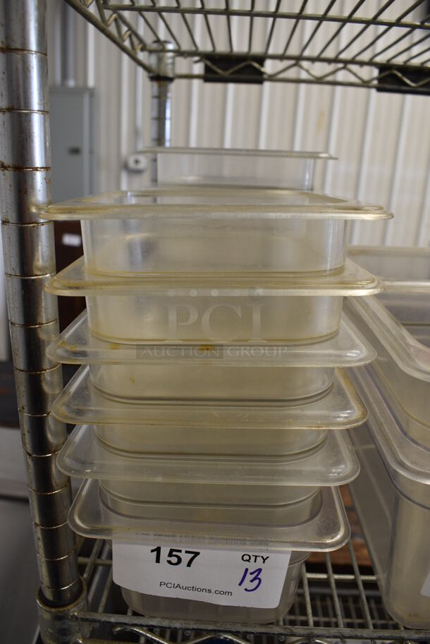 13 Clear Poly 1/6 Size Drop In Bins. 1/6x4. 13 Times Your Bid! - Image 1 of 2