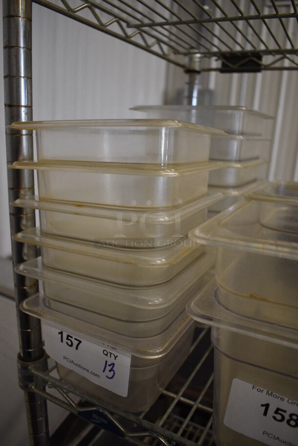 13 Clear Poly 1/6 Size Drop In Bins. 1/6x4. 13 Times Your Bid! - Image 2 of 2