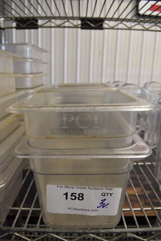3 Clear Poly Drop In Bins. 1/3x6, 1/6x6. 3 Times Your Bid!