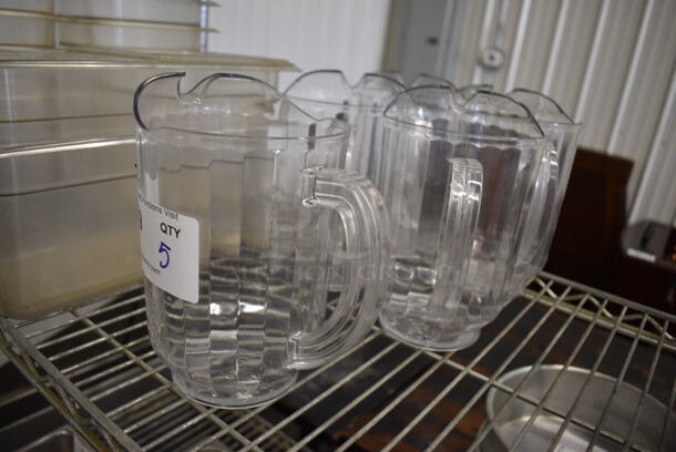 5 Clear Poly Pitchers. 7x5x8. 5 Times Your Bid! - Image 2 of 3