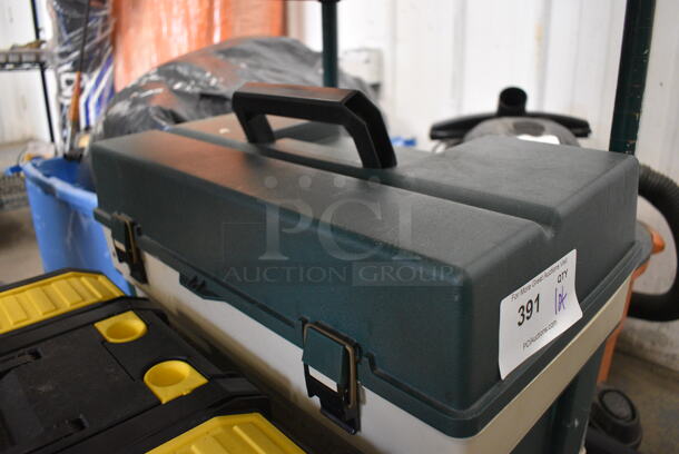 Green and Tan Poly Case w/ Caulk Gun. 21x12x16 - Image 2 of 4