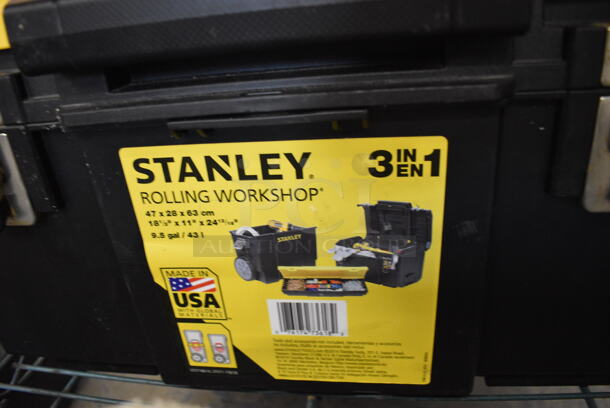 Stanley Black and Yellow Poly Toolbox w/ Contents! 17x10x10 - Image 2 of 5