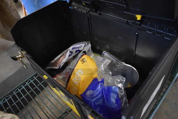 Stanley Black and Yellow Poly Toolbox w/ Contents! 17x10x10 - Image 3 of 5