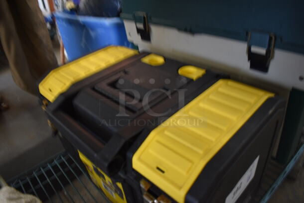 Stanley Black and Yellow Poly Toolbox w/ Contents! 17x10x10 - Image 5 of 5