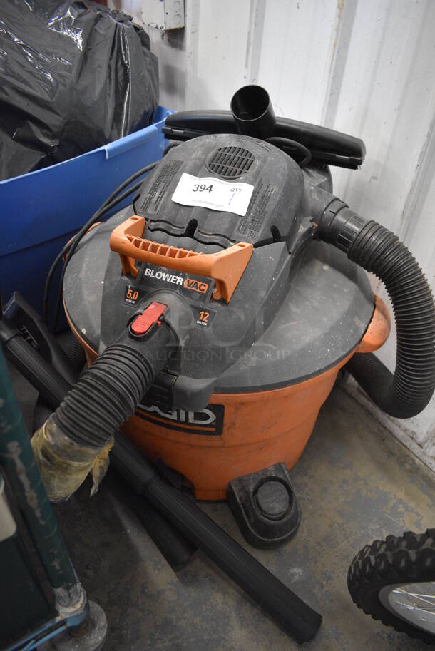 Rigid Black and Orange Shop Vac Wet Dry Vacuum Cleaner. 22x22x24