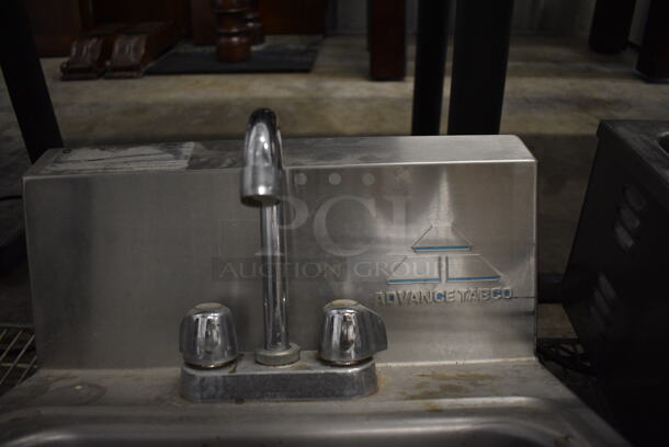 Stainless Steel Commercial Wall Mount Sink w/ Faucet and Handles. 17x17.5x16 - Image 3 of 3