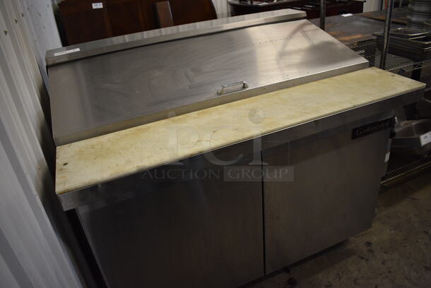 NICE! Continental Model SW48-18M Stainless Steel Commercial Sandwich Salad Prep Table Bain Marie on Commercial Casters. 115 Volts, 1 Phase. 48x34x42. Tested and Powers On But Does Not Get Cold - Image 2 of 7