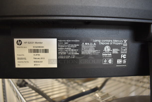 HP S2031 20" Computer Monitor - Image 3 of 3