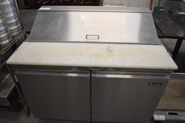 NICE! Adcraft Model SL-2D Stainless Steel Commercial Sandwich Salad Prep Table Bain Marie on Commercial Casters. 115 Volts, 1 Phase. 47x31x43. Tested and Working! - Image 1 of 8