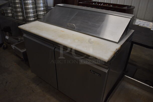 NICE! Adcraft Model SL-2D Stainless Steel Commercial Sandwich Salad Prep Table Bain Marie on Commercial Casters. 115 Volts, 1 Phase. 47x31x43. Tested and Working! - Image 2 of 8