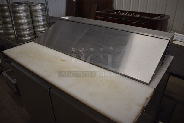 NICE! Adcraft Model SL-2D Stainless Steel Commercial Sandwich Salad Prep Table Bain Marie on Commercial Casters. 115 Volts, 1 Phase. 47x31x43. Tested and Working! - Image 3 of 8