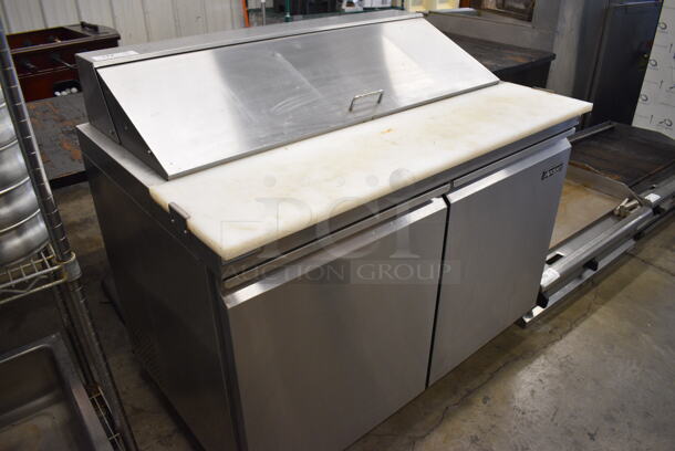 NICE! Adcraft Model SL-2D Stainless Steel Commercial Sandwich Salad Prep Table Bain Marie on Commercial Casters. 115 Volts, 1 Phase. 47x31x43. Tested and Working! - Image 5 of 8