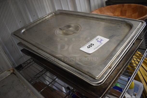 3 Stainless Steel Full Size Drop In Bins w/ 1 Lid. 1/1x4. 3 Times Your Bid! - Image 2 of 2