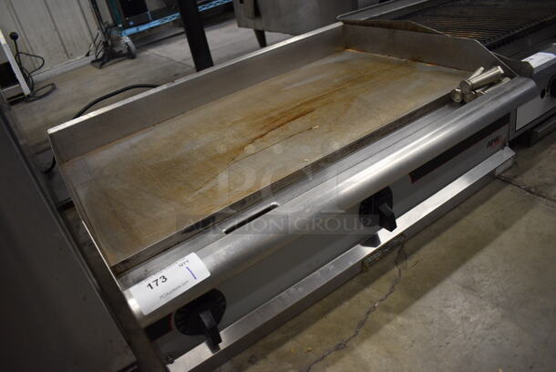 NICE! APW Wyott Stainless Steel Commercial Countertop Gas Powered Flat Top Griddle. Comes w/ Legs. 36x26x12 - Image 2 of 6