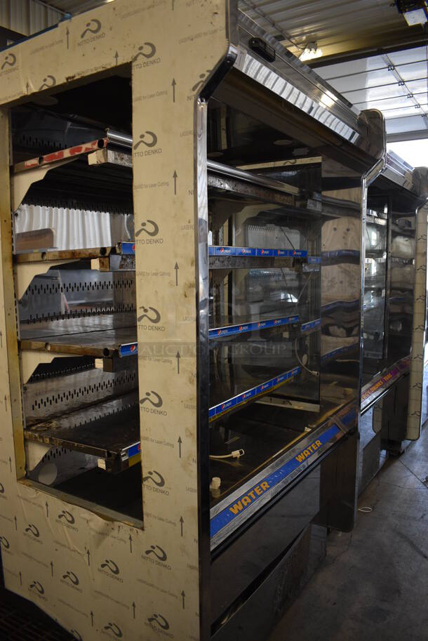 NICE! Kysor Warren Model D6SC1-4UN Self Contained Stainless Steel Commercial Floor Style Open Grab N Go Merchandiser w/ Metal Shelves. Missing Side Panes of Glass. 115/208 Volts, 1 Phase. 51.5x38x84 - Image 5 of 7
