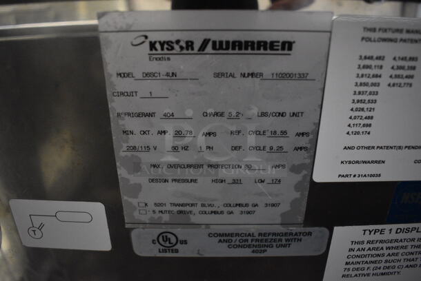 NICE! Kysor Warren Model D6SC1-4UN Self Contained Stainless Steel Commercial Floor Style Open Grab N Go Merchandiser w/ Metal Shelves. 115/208 Volts, 1 Phase. 51.5x38x84 - Image 5 of 5