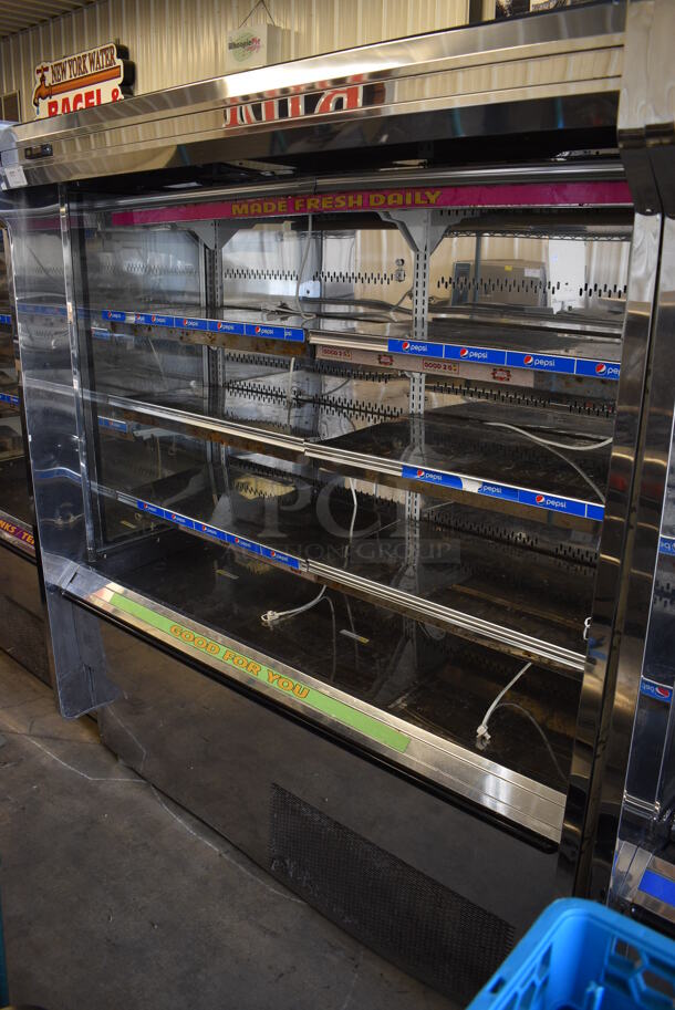 NICE! Kysor Warren Model D6SC1-6UN Self Contained Stainless Steel Commercial Floor Style Open Grab N Go Merchandiser w/ Metal Shelves. 115/208 Volts, 1 Phase. 75.5x38x84 - Image 4 of 5