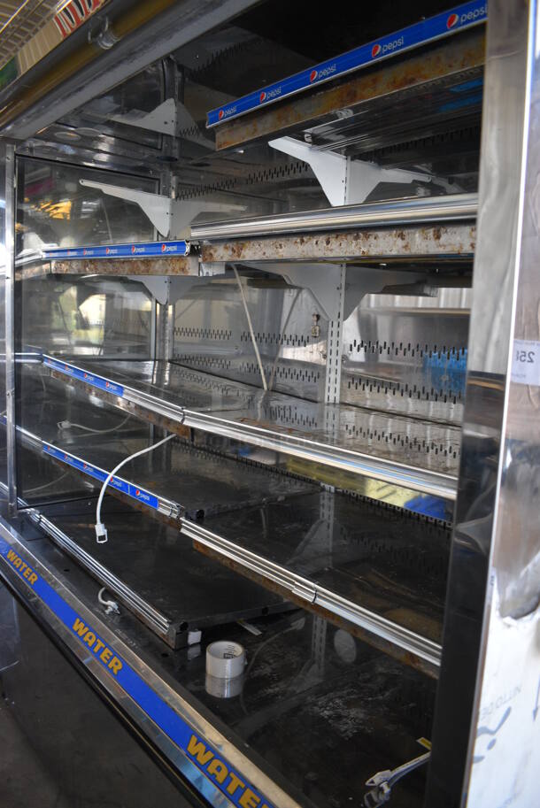 NICE! Kysor Warren Model D6SC1-6UN Self Contained Stainless Steel Commercial Floor Style Open Grab N Go Merchandiser w/ Metal Shelves. 115/208 Volts, 1 Phase. 75.5x38x84 - Image 2 of 6