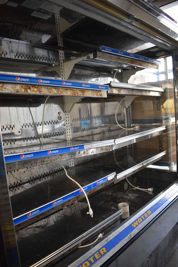 NICE! Kysor Warren Model D6SC1-6UN Self Contained Stainless Steel Commercial Floor Style Open Grab N Go Merchandiser w/ Metal Shelves. 115/208 Volts, 1 Phase. 75.5x38x84 - Image 5 of 6
