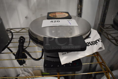 Cuisinart Chrome Finish Countertop Waffle Maker. 8x9.5x3