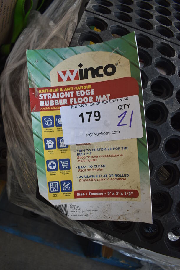 21 BRAND NEW! Winco Black Anti Fatigue Floor Mats. 36x36. 21 Times Your Bid! - Image 4 of 4