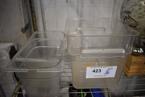 3 Various Clear Poly Bins. 1/3x6, 1/6x6, 9x9x9. 3 Times Your Bid!