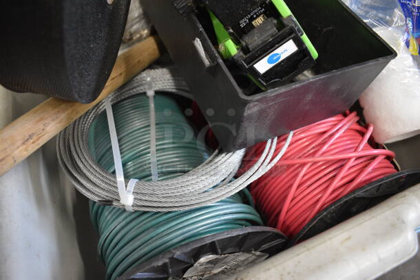 ALL ONE MONEY! Lot of Various Items Including Wires in Gray Poly Bus Bin! - Image 3 of 3