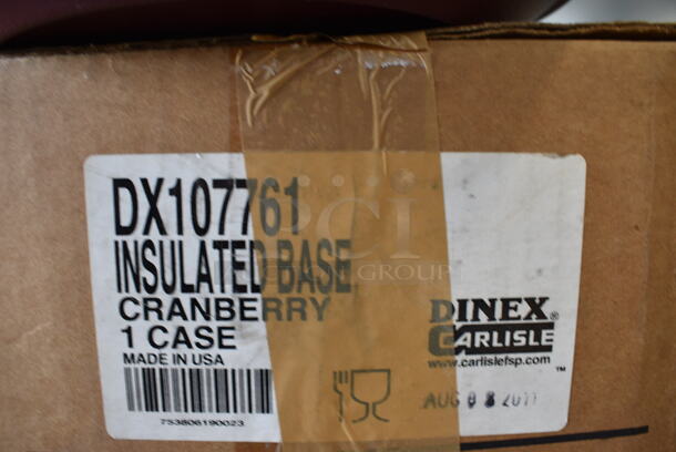12 BRAND NEW IN BOX! Carlisle Dinex Insulated Base Cranberry Plates. 12 Times Your Bid!  - Image 3 of 3
