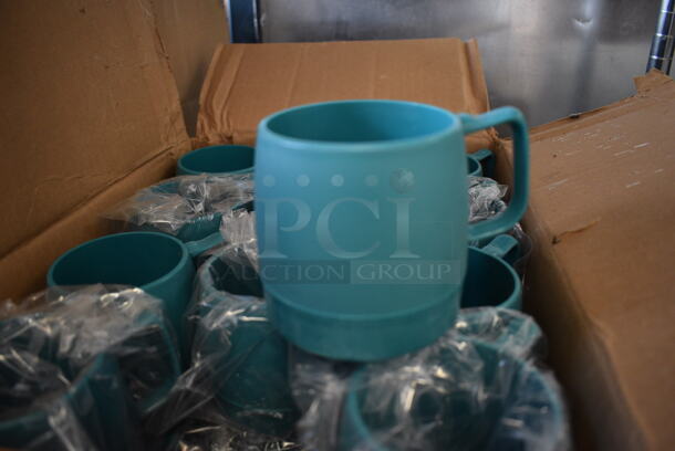 48 BRAND NEW INBOX! Carlisle Dinex Blue Poly Mugs. 4x3x3.5. 48 Times Your Bid! - Image 1 of 5