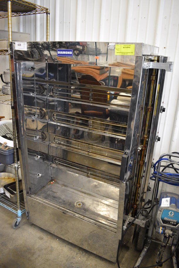 SWEET! 2015 Diamond Model FGE30X-2 Stainless Steel Commercial Floor Style Gas Powered Rotisserie Oven. 40x19x64 - Image 2 of 6