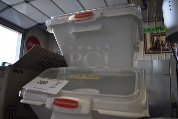 2 Rubbermaid White Poly Ingredient Bins. 12x14x8. 2 Times Your Bid! - Image 3 of 3