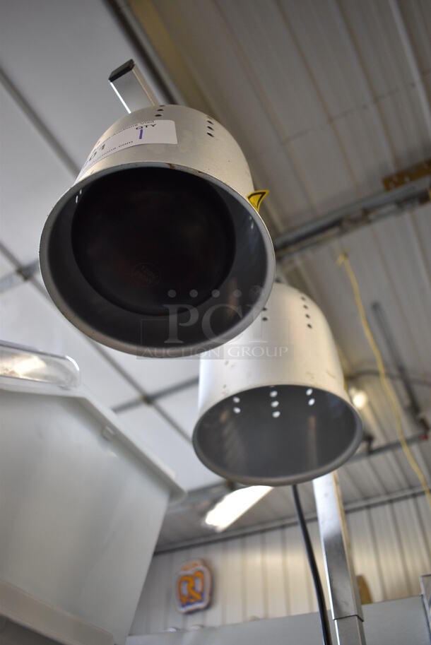Metal Commercial Countertop 2 Head Warming Lamp. 14x19x23. Tested and Working! - Image 2 of 3