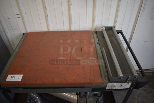 Metal Commercial Floor Style Shrink Wrapping Machine on Commercial Casters. 26x40x34 - Image 3 of 7
