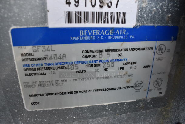 NICE! Beverage Air Model GF34L Stainless Steel Commercial Back Bar Cooler. Does Not Come w/ a Compressor. 115 Volts, 1 Phase. 34x26x34 - Image 3 of 4