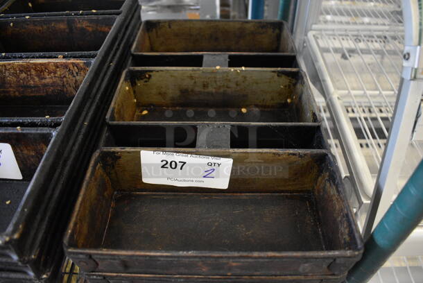 2 Metal 3 Compartment Baking Pans. 18x10.5x2.5. 2 Times Your Bid! - Image 2 of 3