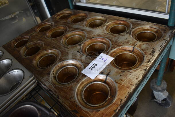 2 Metal 15 Cup Muffin Baking Pans. 18x26x2. 2 Times Your Bid! - Image 2 of 2