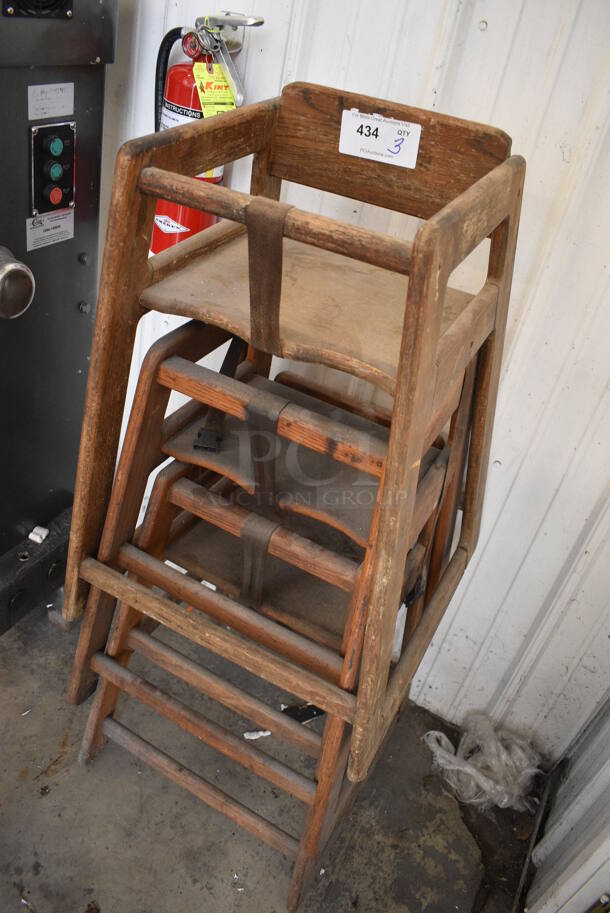 3 Wooden High Chairs. 19x20x29. 3 Times Your Bid! - Image 2 of 3