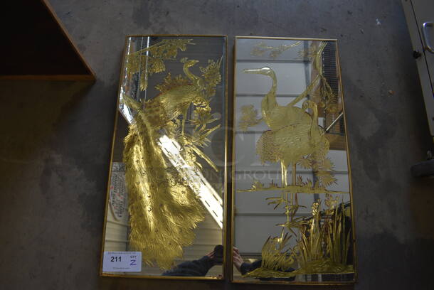 2 Bird Pictures on Mirror. 13x1x29. 2 Times Your Bid! - Image 2 of 4