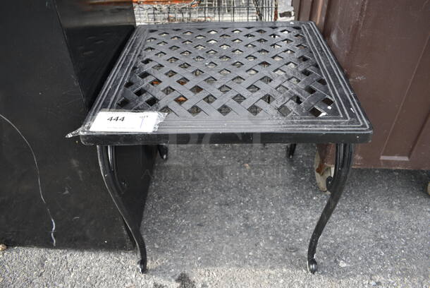 Black Metal Patio End Table. 18x18x18