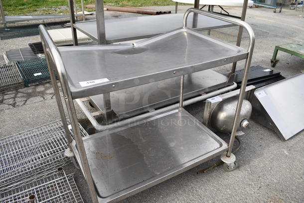 Stainless Steel Commercial 2 Tier Cart on Commercial Casters. 34x21x37 - Image 2 of 3