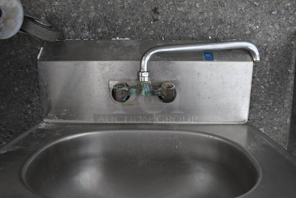 Stainless Steel Wall Mount Single Bay Sink w/ Faucet and Handles. 19x15x16 - Image 3 of 3