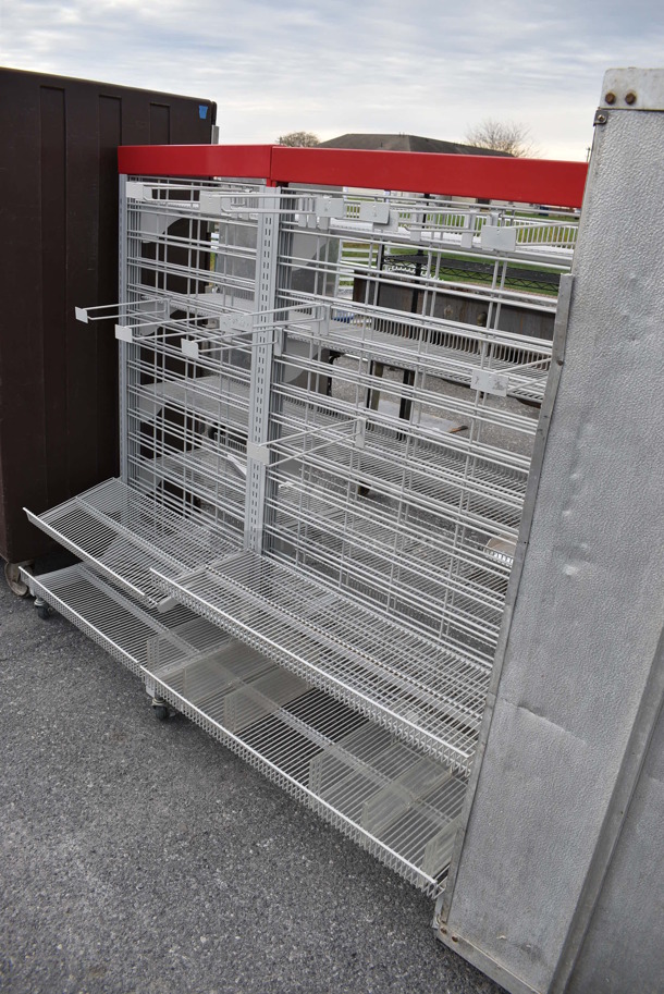 Gray and Red Metal Rack on Commercial Casters. 61x31x56.5 - Image 4 of 4