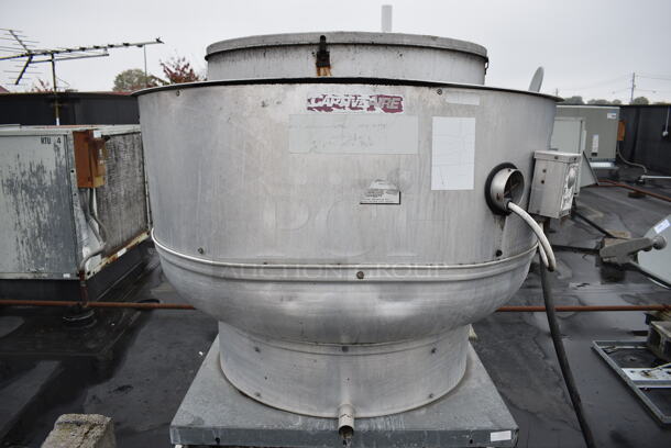 NICE! CaptiveAire Metal Commercial Rooftop Mushroom Exhaust Fan. BUYER MUST REMOVE. 42x42x40 - Image 1 of 6