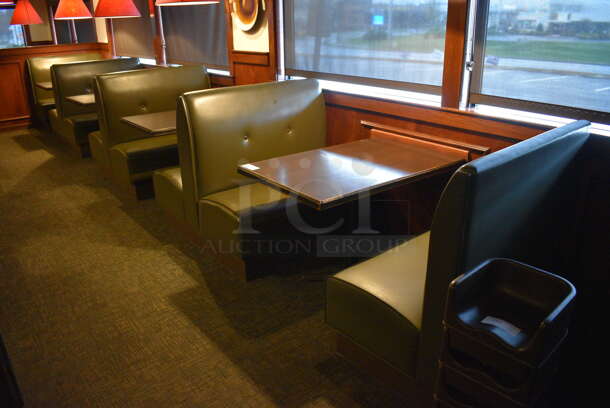 ALL ONE MONEY! Lot of 2 Single Sided Booths, 3 Double Sided Booths and 4 Tables! BUYER MUST REMOVE. PCI Will Not Remove and/or Transport This Item. 44x25x42, 44x48x42, 44x27x30 - Image 1 of 6