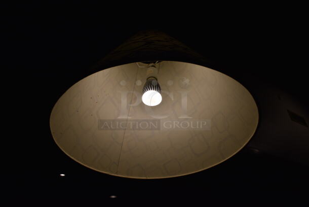 4 Ceiling Mount White Lampshades w/ Geometrical Pattern. BUYER MUST REMOVE. 20x20x16. 4 Times Your Bid! - Image 3 of 3