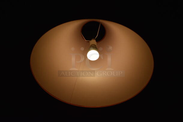 5 Ceiling Mount Red Lampshades. BUYER MUST REMOVE. 20x20x16. 5 Times Your Bid! - Image 5 of 6