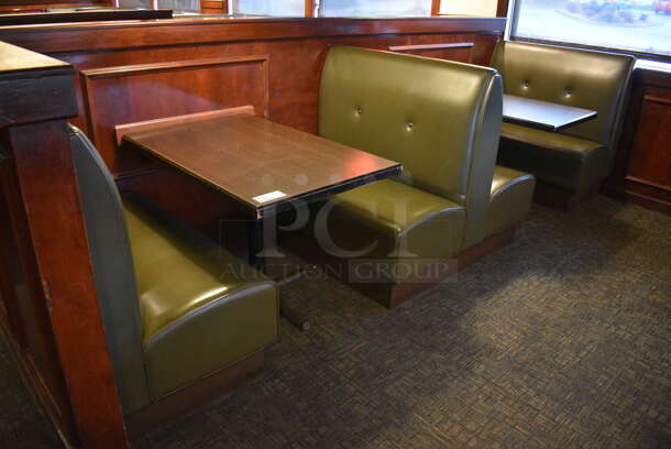 ALL ONE MONEY! Lot of 2 Single Sided Booths, 1 Double Sided Booth and 2 Tables! BUYER MUST REMOVE. PCI Will Not Remove and/or Transport This Item. 44x25x42, 44x48x42, 44x27x30 - Image 1 of 5
