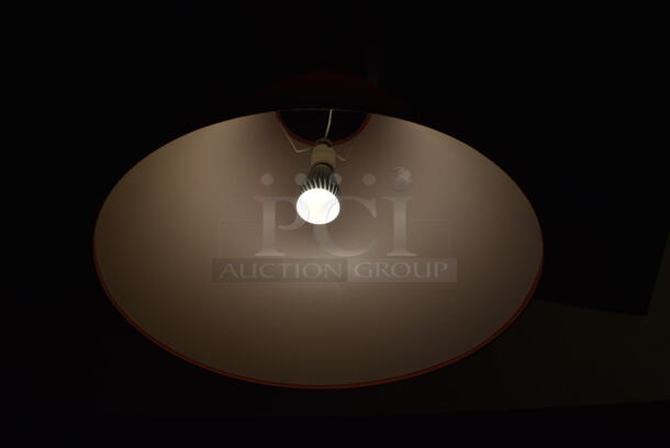 4 Ceiling Mount Red Lampshades. BUYER MUST REMOVE. 20x20x16. 4 Times Your Bid! - Image 4 of 4